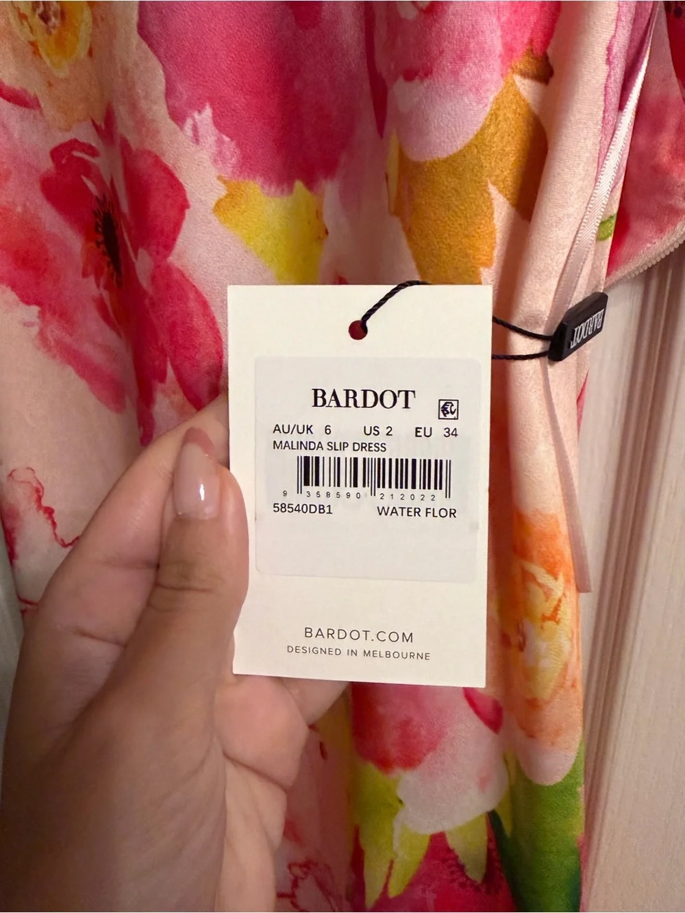 Bardot NWT Floral Slip Midi Dress - Pink - Picture 3 of 4